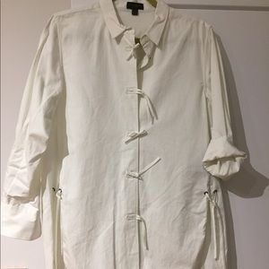 Coach cotton linen button down with ties size 8